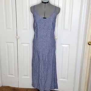 Artisan NY Linen Sleeveless Blue Dress Size S